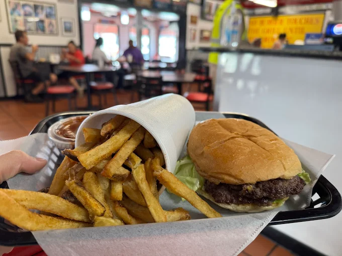 Burger and hand-cut fries